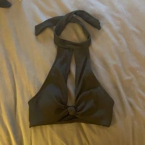 NWOT black bikini top from aerie